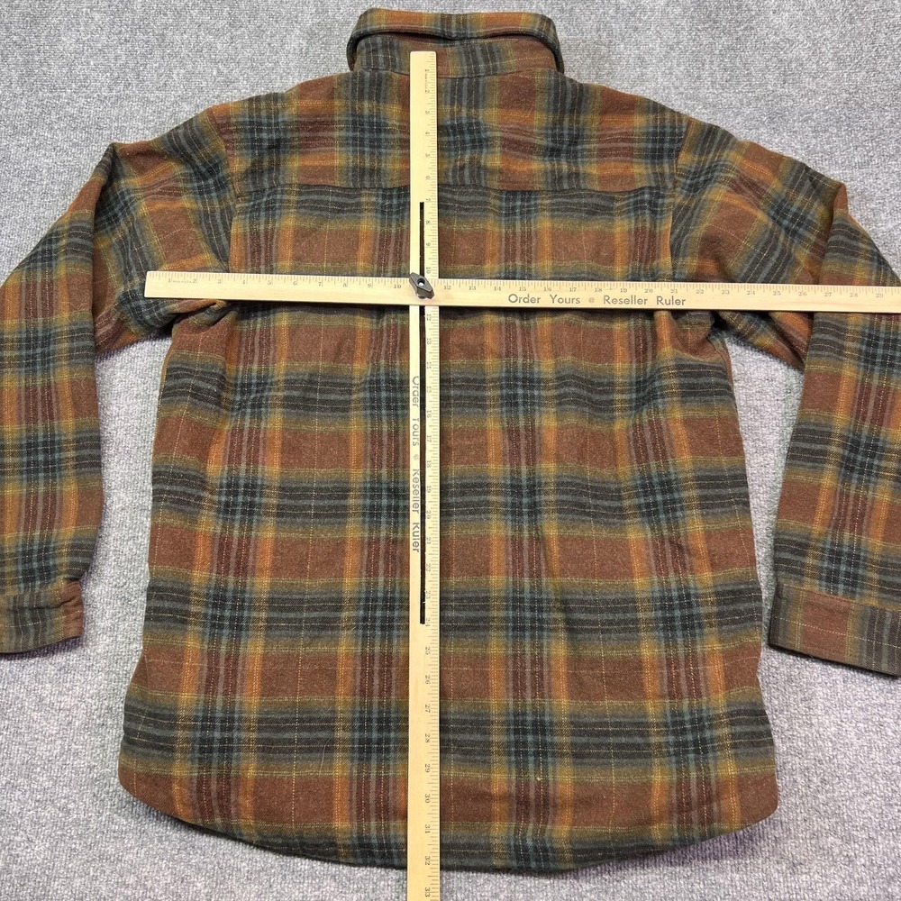 Columbia Shirt Mens Large Brown Plaid Flannel Quilted Lined Long Sleeve - Picture 8 of 10